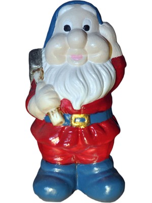 Nesli Butik Kürekli Mini Cüce Gnome 9 cm Dekoratif El Boyaması Biblo