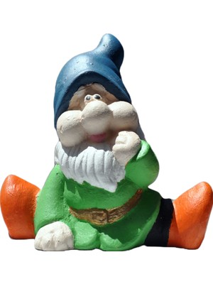 Nesli Butik Yogacı Cüce Gnome 14 cm Dekoratif El Boyaması Biblo