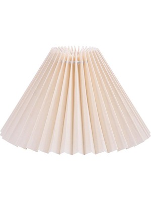 Kumaş Lamba Gölge Abajur Fan Şekilli Işık Kapağı Çıkarılabilir Otel BEIGE_24CM(Yurt Dışından)