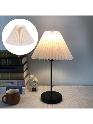 Kumaş Lamba Gölge Abajur Fan Şekilli Işık Kapağı Çıkarılabilir Otel BEIGE_24CM(Yurt Dışından)