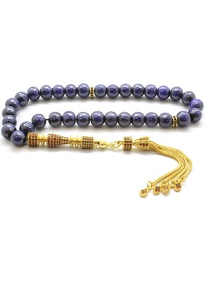 Tesbihane 925 Ayar Gümüş Püsküllü Kırmızı Zirkon Taş Işlemeli His Taşı Tesbih