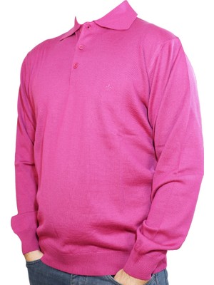 Brummell Fuşya Erkek Polo Yaka Kazak