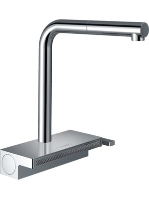 Hansgrohe Aquno Select M81 Tek Kollu Eviye Bataryası 250 Çekilebilir Gaga Sbox Krom 73830000