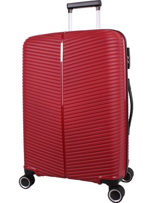 Bagacar Ultra Light Kırılmaz Silikon Orta Boy Valiz Bordo