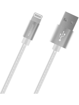 Polosmart PSM06 1 Metre Beyaz Lightning Hızlı Şarj Kablosu,beyaz