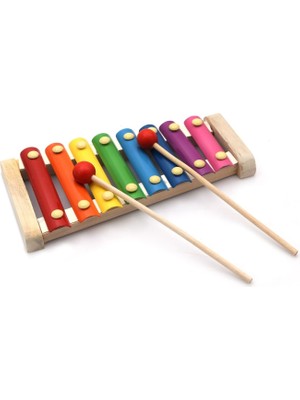 Hamaha Wooden Toys Doğal Ahşap Eğitici Oyuncak 8 Nota 8 Ton 8 Tuşlu Ksilofon HMH-024