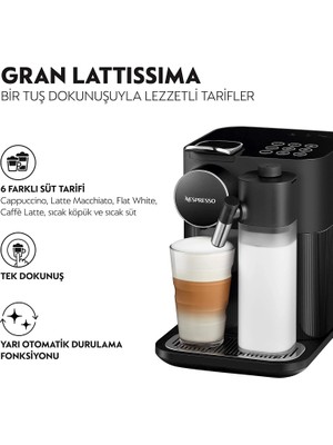 Nespresso F531 Black Gran Lattissima Kahve Makinesi, Siyah