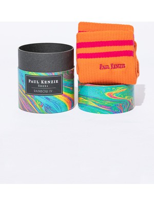 Paul Kenzie Motley Socks Unisex Nakışlı Uzun Tenis Çorap - Rainbow 4