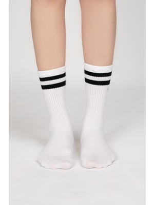 Paul Kenzie Motley Socks Unisex Nakışlı Uzun Tenis Çorap - Zebra