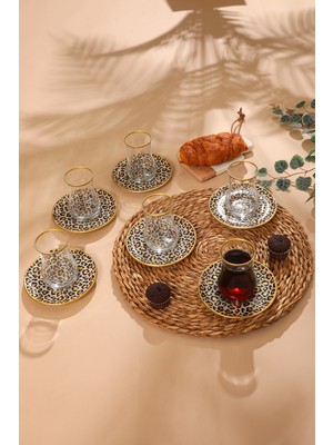 Gürcü Glass Gürcüglass Leopar Desen Çay Seti.