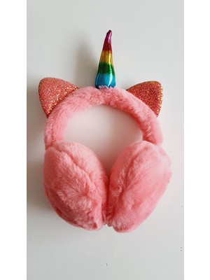 Petek Aksesuar Unicorn Kız Çocuk Pembe Kışlık Kulaklık Soğukdan Koruyucu Sezonluk