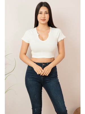 Kalopya V Yaka Kaşkorse Kısakol T-Shirt PLM015