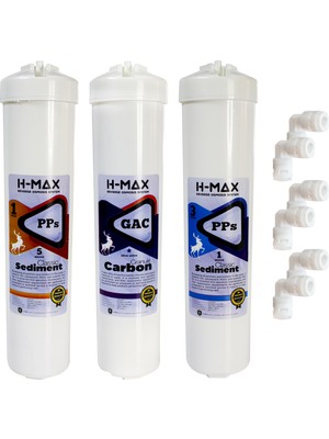 H-MAX Reverse Osmosis System Inline Kapalı Kasa Su Arıtma Cihazı Ilk 3 Filtre - 0052
