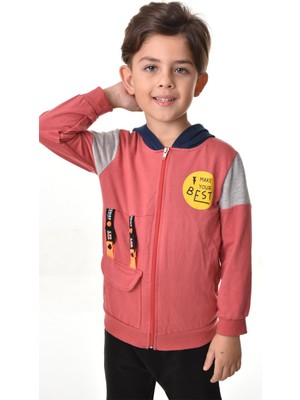 E Çocuk Make Your Best Baskılı Kapüşonlu Sweatshirt ECCK-SWT-MAKE-19000