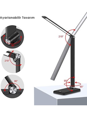 Technojet Dokunmatik Seviye Ayarlı Masa Lambası Ofis Dekorasyon LED Aydınlatma Okuma ve Çalışma