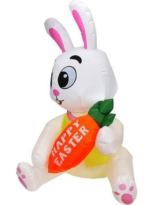 HaiTun 150 cm Şişme Paskalya Tavşan Sevimli Bunny LED Işıkları Şişme Açık Bahçe Süslemeleri Paskalya Için Tavşan | Parti Dıy Süslemeleri (Yurt Dışından)