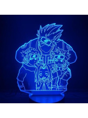 HaiTun Naruto Kakashi Çocuklar Yatak Odası Anime Nightlight Masa Lambası 3D LED Gece Lambası USB (Yurt Dışından)