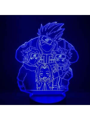 HaiTun Naruto Kakashi Çocuklar Yatak Odası Anime Nightlight Masa Lambası 3D LED Gece Lambası USB (Yurt Dışından)