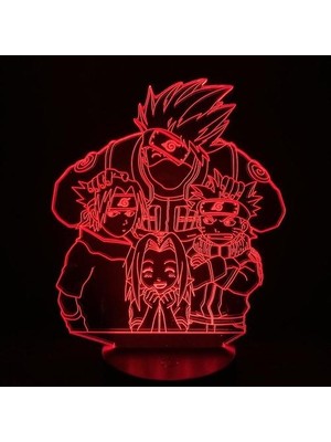 HaiTun Naruto Kakashi Çocuklar Yatak Odası Anime Nightlight Masa Lambası 3D LED Gece Lambası USB (Yurt Dışından)