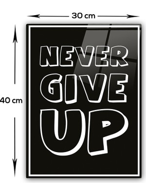 Decorita Cam Tablo | Never Give Up - 2