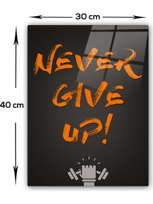 Decorita Cam Tablo | Never Give Up - 5