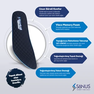 M900  Visco Memory Foam Anatomik Tek Beden  Tabanlık
