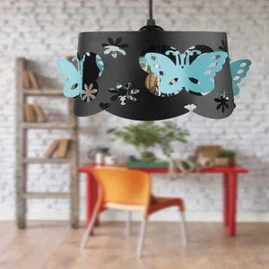 Alara Tekli Avize Siyah Turkuaz Kelebek