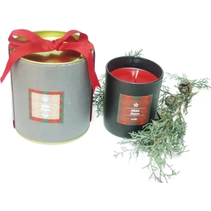 Özel Kutulu Siyah Bardak Apple&cınnamon Kokulu Vegan Kırmızı Mum