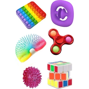 Stres Giderici Set Kare Popit Snapperz Pop It Stres Çarkı Işıklı Top Zeka Küpü Stres Yayı