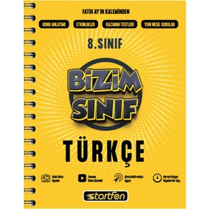 Startfen Yayınları 8. Sınıf Bizim Sınıf Türkçe Defteri (Ciltli)