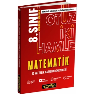 Startfen Yayınları 8. Sınıf Matematik 32 Hatfalık Kazanım Denemeleri (Ciltli)