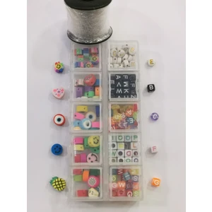 Livza Bijuteri Fimo Boncuk ve Harf Boncuk Set Kolye Bileklik Halhal Takı Yapma ,çocuklar Için Takı Yapma Seti Hobi