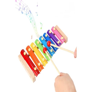 Ahşap Ksilofon 8 Nota 8 Ton 8 Tuşlu Sesli Selefon Ahşap Oyuncak Neşeli Müzik