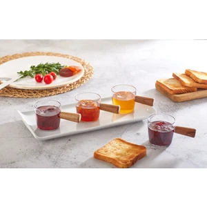 2'li Ahşap Saplı Mika Mini Sosluk , Reçellik , Kahve Yanı Sunumluk