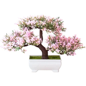 Yapay Bitkiler Bonsai Küçük Ağaç Saksı Sahte Bitki Çiçekler Saksı Sahte Bonsai Ev Odası Masa Otel Bahçe Dekor Için A (Yurt Dışından)