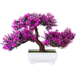 Yapay Bitkiler Bonsai Küçük Ağaç Saksı Sahte Bitki Çiçekler Saksı Sahte Bonsai Ev Odası Masa Otel Bahçe Dekor Için C