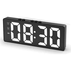 Dijital Çalar Saat (Pil Ile Çalışan) Veya USB ile Çalışan Masa Saati Erteleme Gece Modu 12/24H Elektronik LED Saatler Siyah (Yurt Dışından)