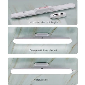 Mıknatıslı Şarjlı LED Işık Micro USB Şarjlı Kablosuz LED Lamba 3 Farklı Işık Cata Martı LED Aplik