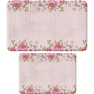 2'li Takım Banyo Paspası, Kaymaz Taban, Makinede Yıkanabilir, Banyo Halısı