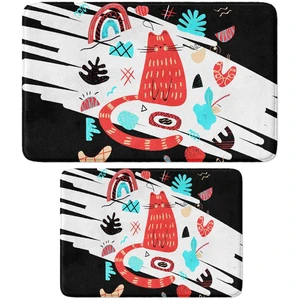 2'li Takım Banyo Paspası, Kaymaz Taban, Makinede Yıkanabilir, Banyo Halısı