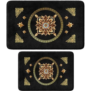 2'li Takım Banyo Paspası, Kaymaz Taban, Makinede Yıkanabilir, Banyo Halısı