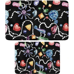 2'li Takım Banyo Paspası, Kaymaz Taban, Makinede Yıkanabilir, Banyo Halısı