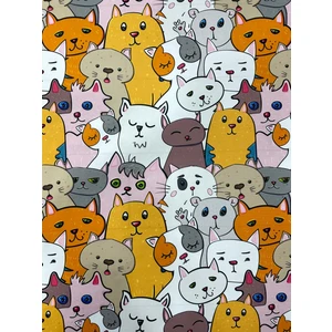 Bakırcı Kumaş Kedi Desenli Kumaş Kırlentlik Döşemelik Kumaş Dijital Baskı