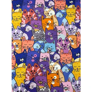 Bakırcı Kumaş Kedi Desenli Kumaş Kırlentlik Döşemelik Kumaş Dijital Baskı