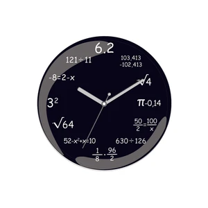Art Hediye Matematik Işlemler Sessiz Bombeli Gerçek Cam Duvar Saati