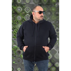 Büyük Beden Unisex Kapüşonlu 3ip Sweat 11701 Koyu Lacivert
