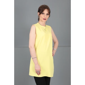 Önder Özsoy Sıfır Yaka Kolsuz Bluz-Sarı