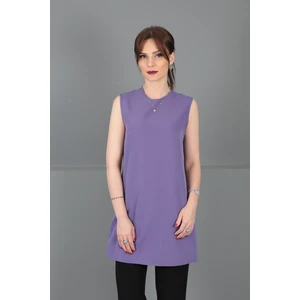 Önder Özsoy Sıfır Yaka Kolsuz Bluz-Lila