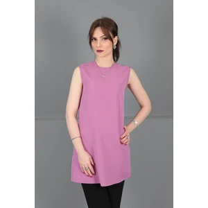 Önder Özsoy Sıfır Yaka Kolsuz Bluz-Leylak