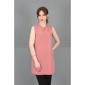 Önder Özsoy Sıfır Yaka Kolsuz Bluz- Gül Kurusu